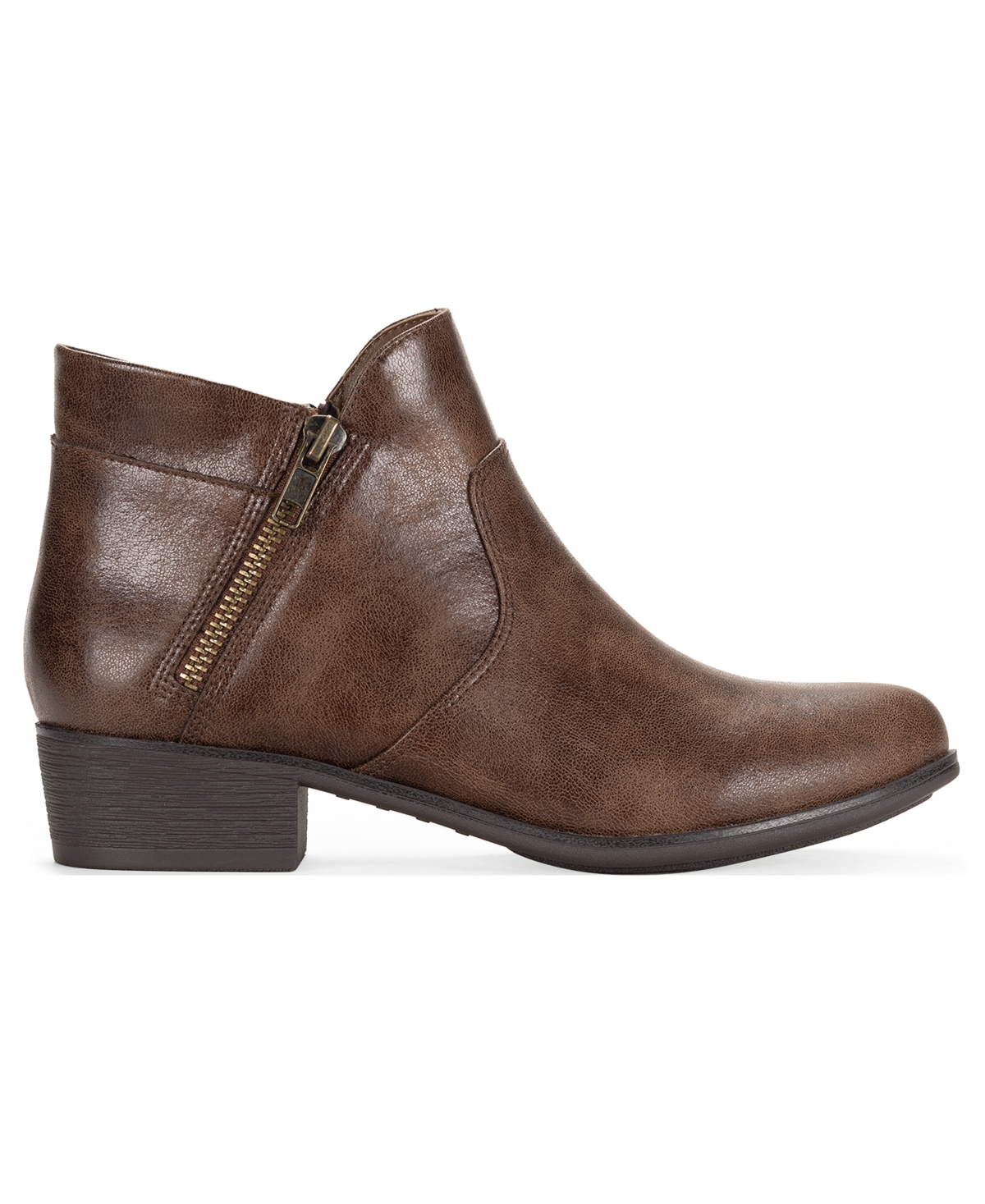 Style & Co Women's Ameliaa Block Heel Booties, Macy's Exclusive In Brown