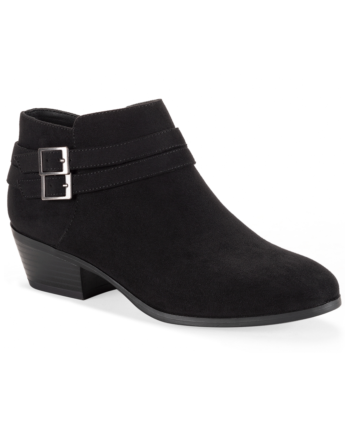 Style & Co Women's Willaa Belt Block Heel Booties, Macy's Exclusive In Black