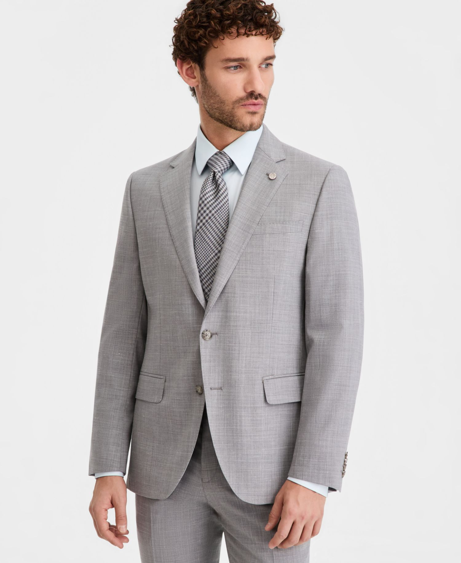 Men's Modern-Fit Wool-Blend Suit Separate Pants