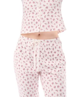 Women's Mid Rise Pointelle Jogger Pajama Pants