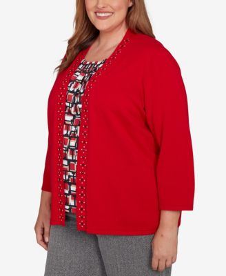 Plus Size Jet Setter Geometric Inner Two In One Sweater
