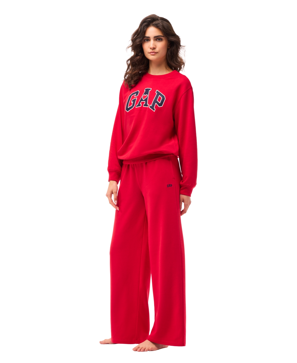 Gap Women's Crewneck Long Sleeve Top In Red