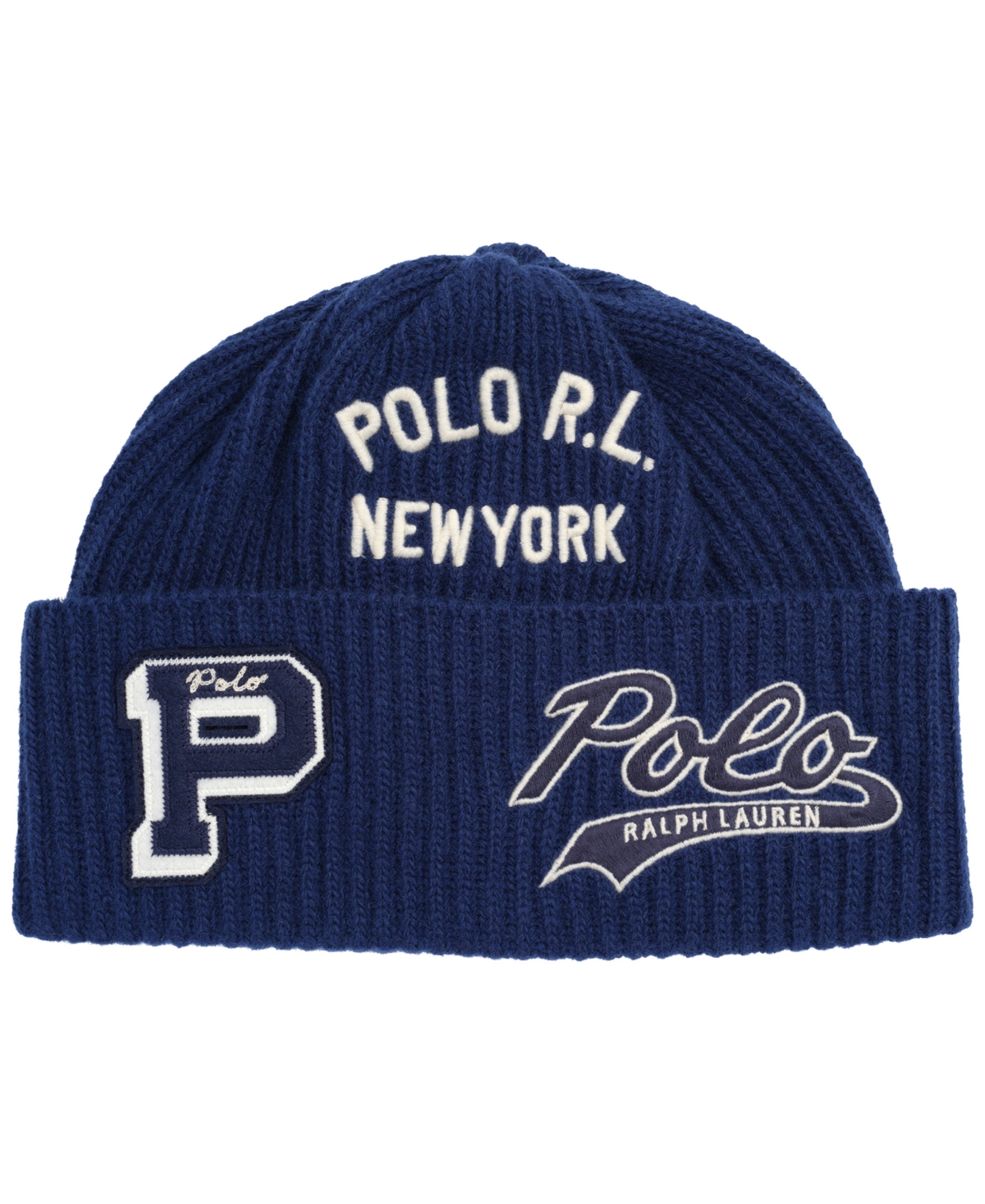 Polo Ralph Lauren Patch Watch Wool Blend Beanie In Blue