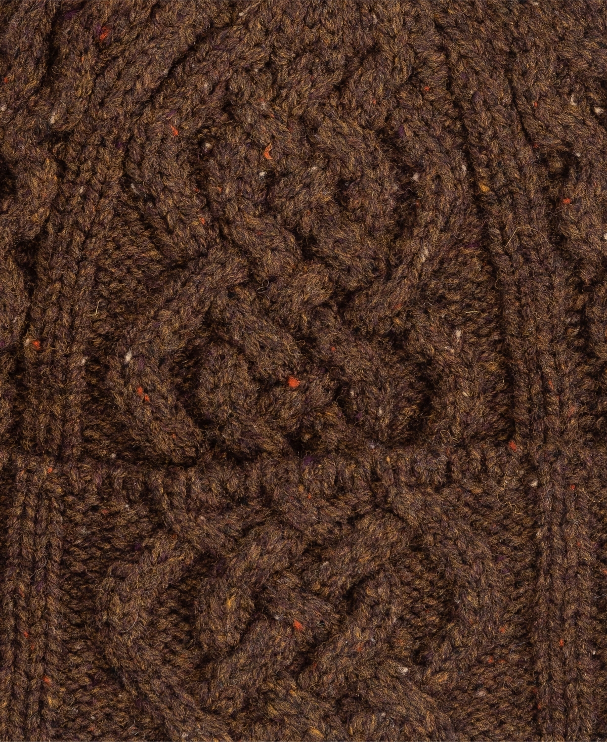 Polo Ralph Lauren Men's Tweed Cable Cuff Beanie In Brown