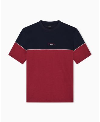 Men's Color Block Embroidered Center Logo T-Shirt