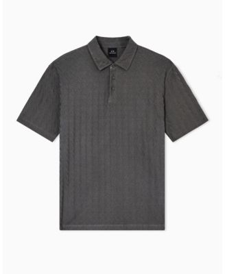 Men's Short Sleeve Mercerized Cotton Jacquard Polo Shirt