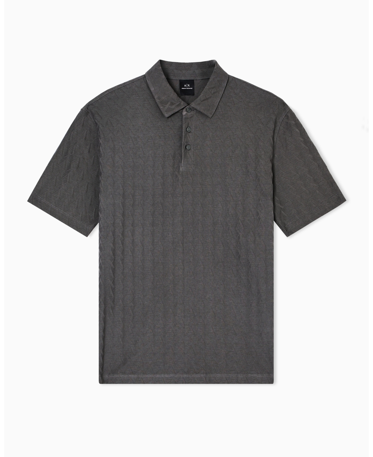 A|X Armani Exchange Men's Short Sleeve Mercerized Cotton Jacquard Polo Shirt