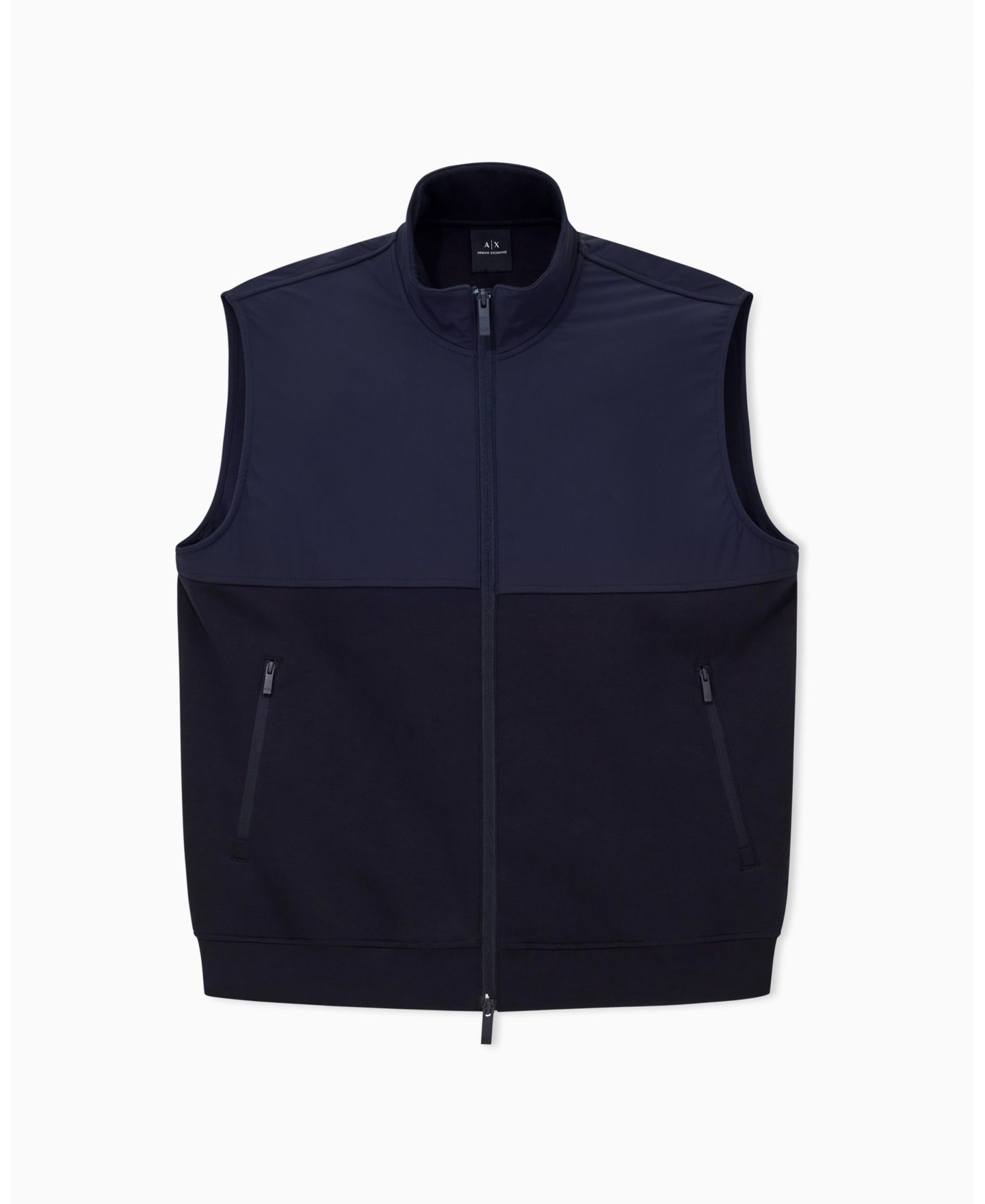 Мужской жилет A|X Armani Exchange Mixed Media Commuting Vest, цвет: Глубокий тёмно-синий — фото 5