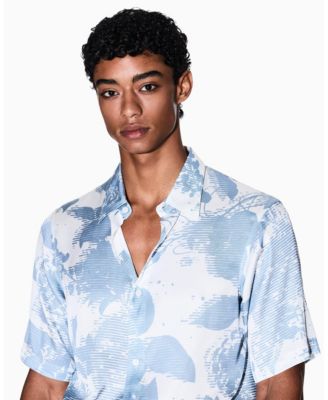 Men's Short Sleeve Viscose Floral Woven Shirt