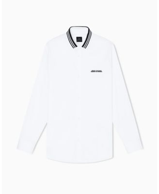 Men's Collar Tipping Woven Dress Shirt