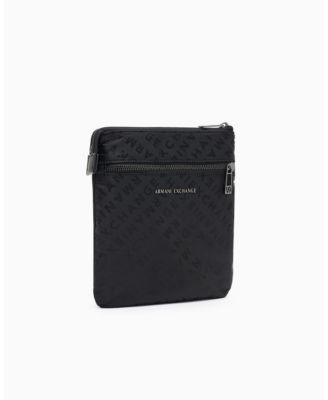 A|X Armani Exchange - Men's Satin Jacquard Flat with llover Logo Crossbody
