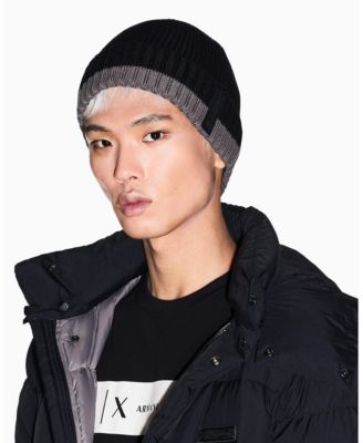 A|X Armani Exchange - Men's Cozy Lab Color Block Beanie Cap