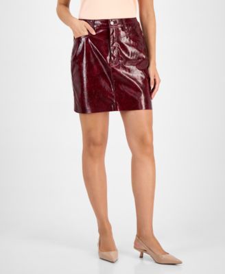 Women's Patent Faux-Leather Mini Skirt