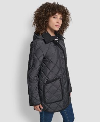 Women's Corduroy Collar Hooded Quilted Coat