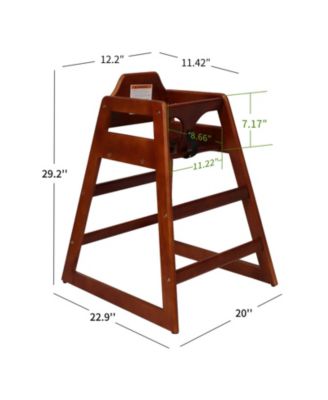 Walnut Solid Wood Double Feeding Eat and Grow Portable High Easy to Clean Baby Booster Chair