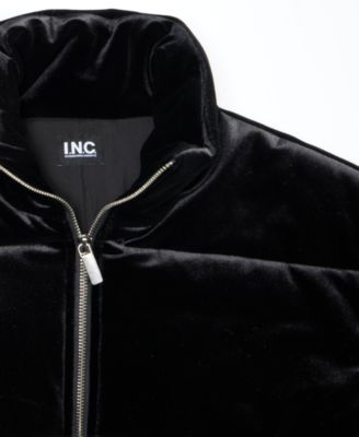 Women's Cropped Velvet Puffer Jacket, Macy's Exclusive