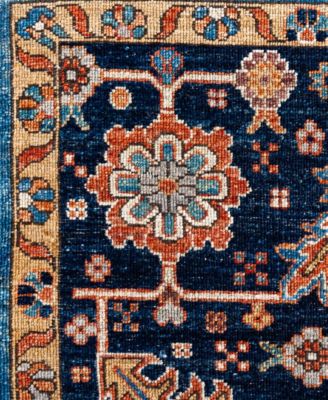 Adorn Hand Woven Rugs Serapi M0103 76 Rug Collection In Blue