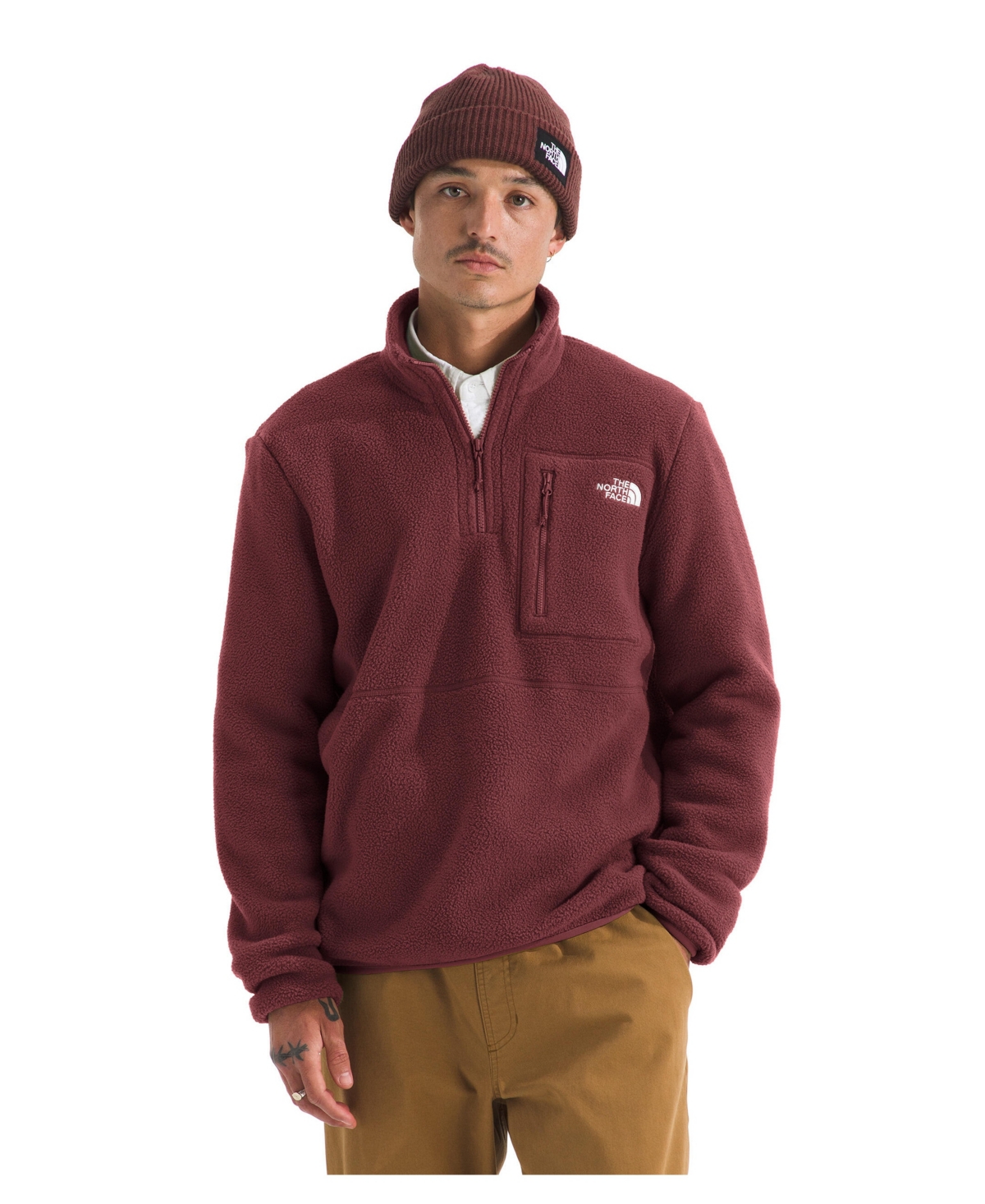 The North Face Men's Yumiori Quarter Zip Jacket In Red