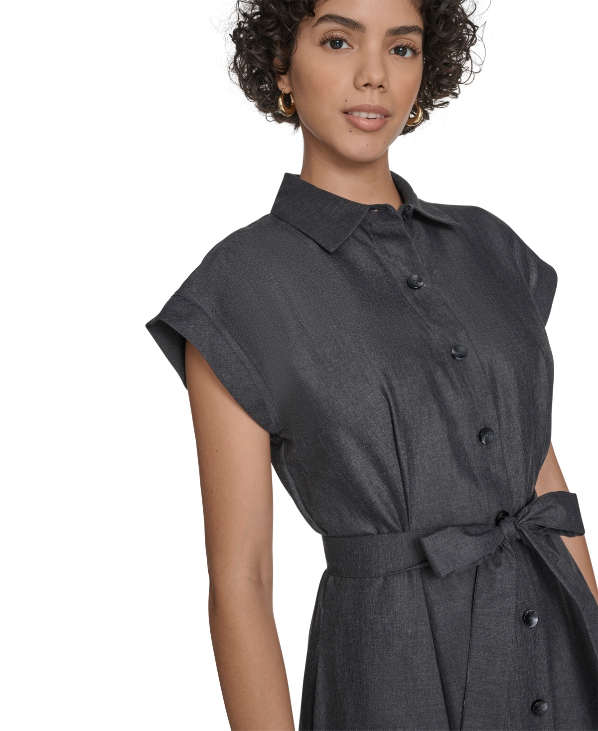 Calvin Klein Plus Size Printed Short Sleeve Shirtdress In Multi