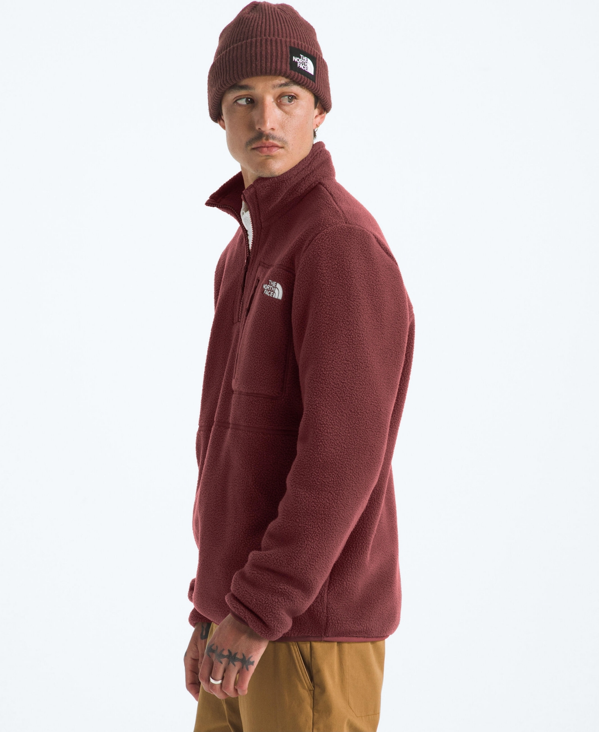 The North Face Men's Yumiori Quarter Zip Jacket In Red