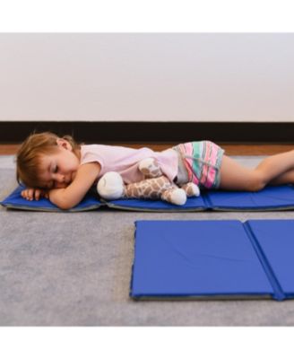 RestZone Everyday Folding Rest Mat, 4-Section, 5/8in, Blue/Grey, 5-Pack