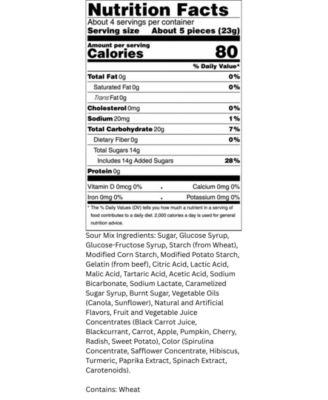 Sour Swedish Candy Mix with Bubs, 12 oz