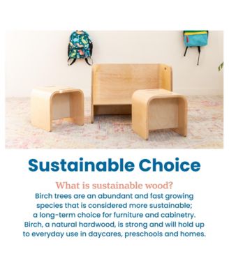 Premium Bentwood Multipurpose Table and Chair Set - Natural