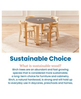 Bentwood Chalkboard Table and Curved Back Chair Set - Natural