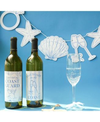 Last Toast on the Coast Banner, 30 Feet of Cord, 15 Double-Sided Beach Pieces
