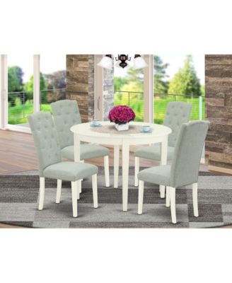 Dining Room Set Linen White, BOCE5-WHI-15