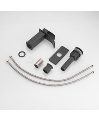 Waterfall Single Handle Single Hole Low-Arc Bathroom Faucet Bathroom Drip-Free Vanity Sink Faucet in Brushed Nickel