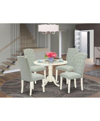 Dining Room Set Linen White, DLCE5-WHI-15