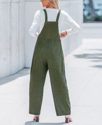 Women's Chic Corduroy Wide-Leg Overalls