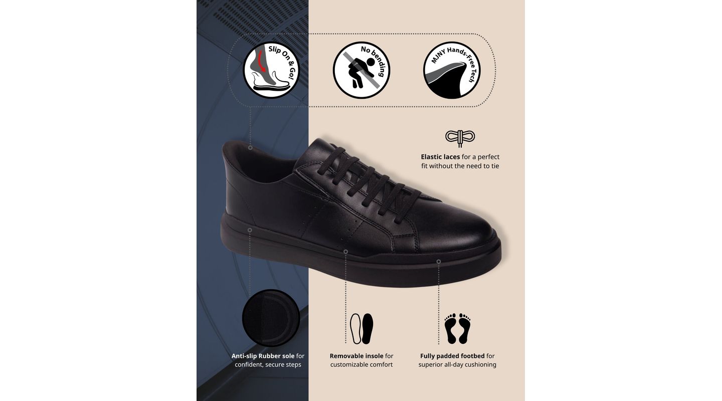 Мужские кроссовки Marc Joseph New York Fort Avenue Hands-Free Slip On Technology Fashion, цвет: Чёрный — фото 4