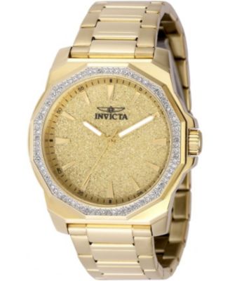 Men's 49127 Speedway Quartz 3 Hand Gold Dial Watch