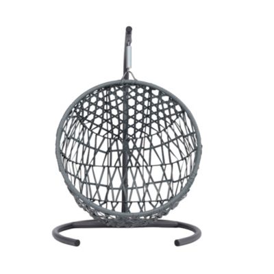 Green Rattan Cat Egg Chair with Stand and Cushion