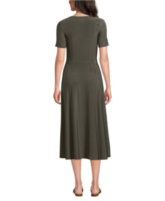 Women's Silky Knit Sweetheart Midi Dress