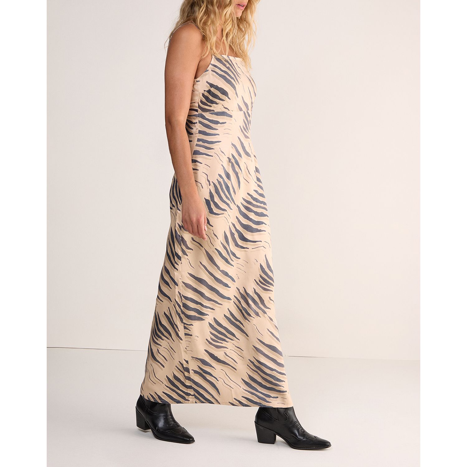 Women's Cowl Back Strappy Maxi Dress