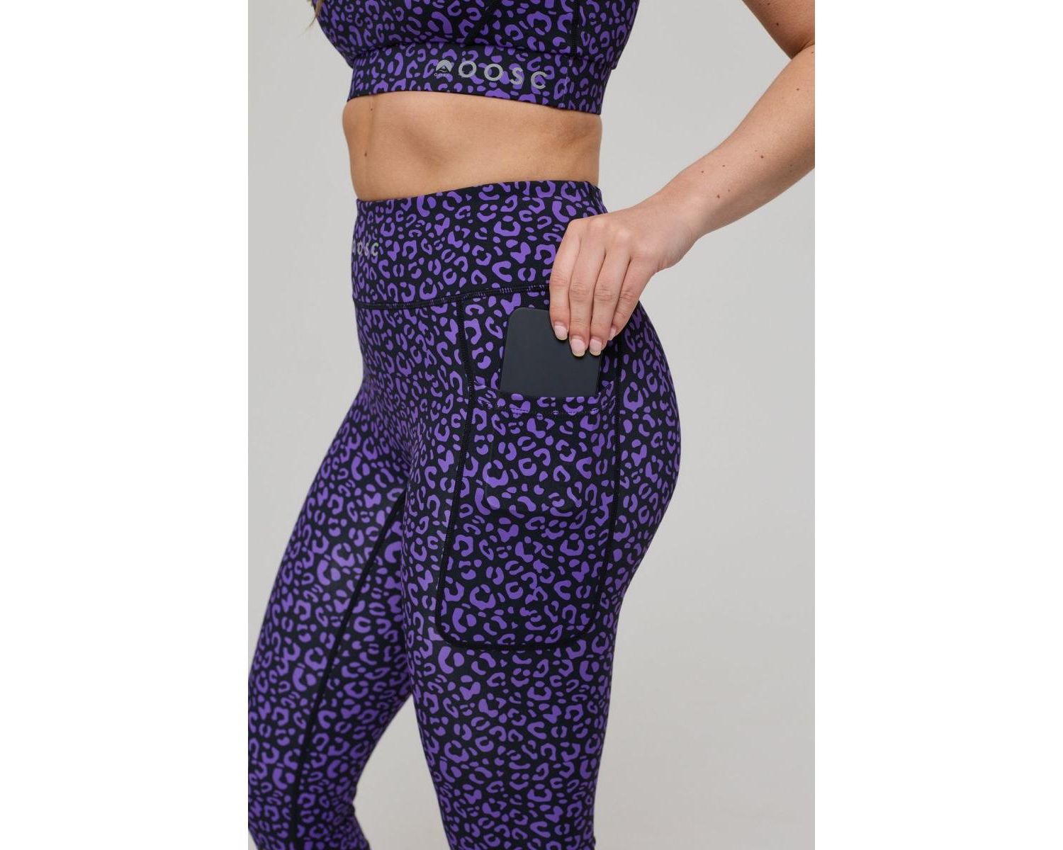 Women's Infinite High Waisted Leggings - Purple Leopard