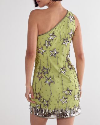 Women's Tassel One Shoulder Sequin Mini Dress