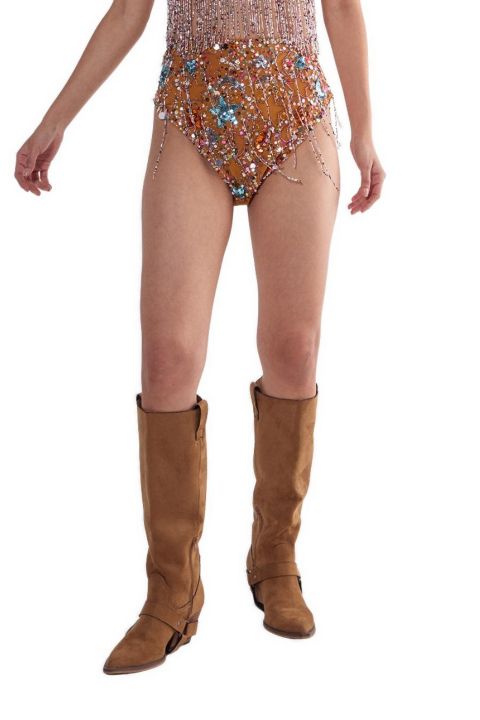 Женские шорты Nasty Gal Star Embellished Tassel Booty, цвет: Оранжевый