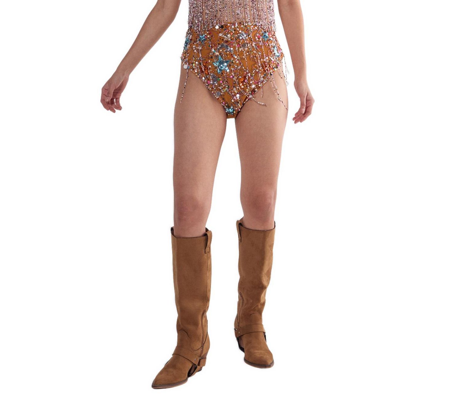 Women's Star Embellished Tassel Booty Shorts