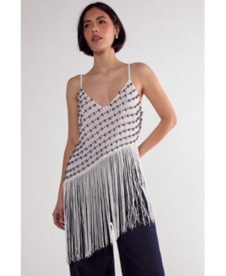 Nasty Gal Women's Studded Asymmetric Fringed Cami Top - Macy's
