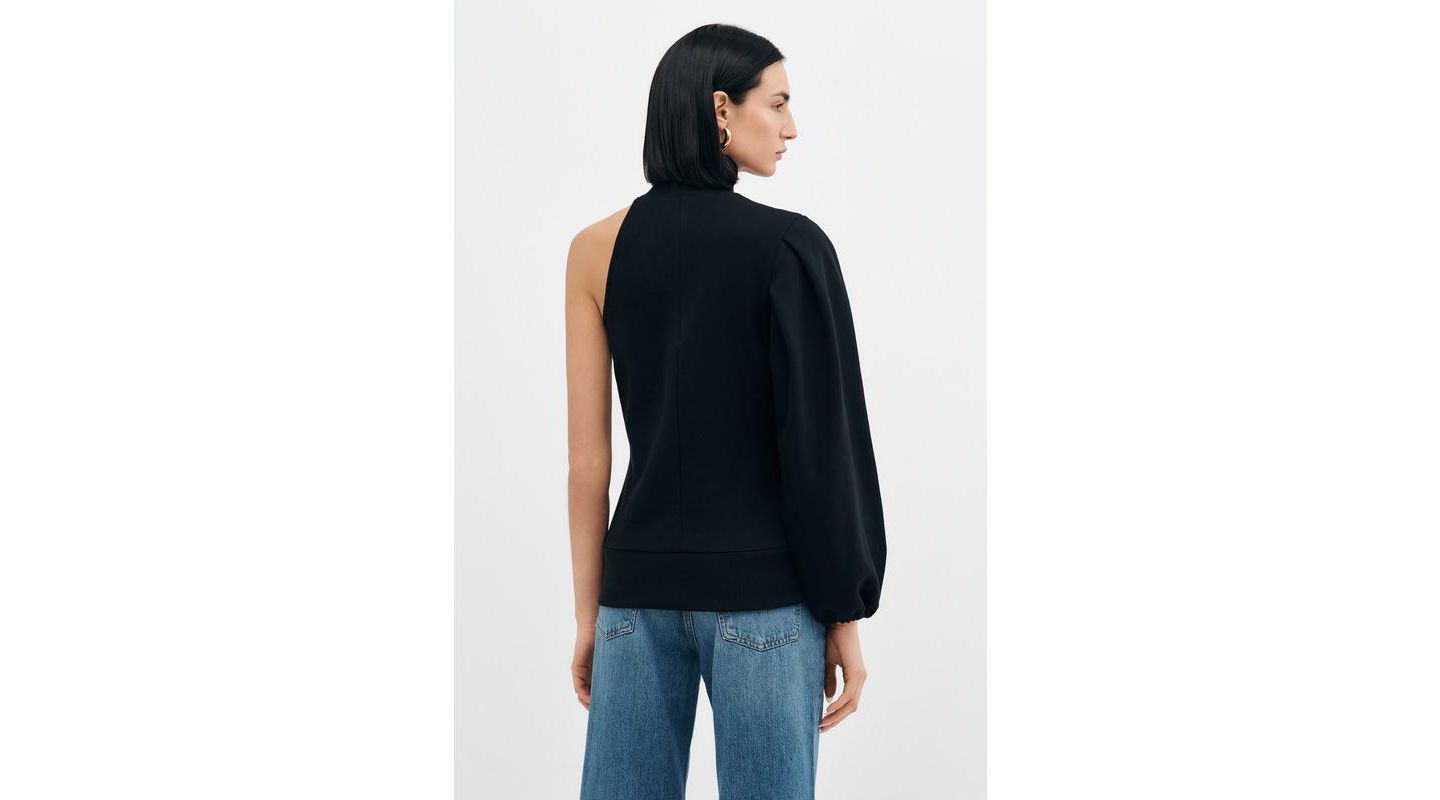 Женский свитшот Marcella Rhett One Voluminous Sleeve Asymmetric Casual, цвет: Чёрный — фото 4