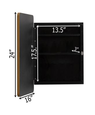 Plastic Medicine Cabinet with Beveled Edge Mirror Door and Round Corner Metal Frame, Surface or Recessed Mount Options