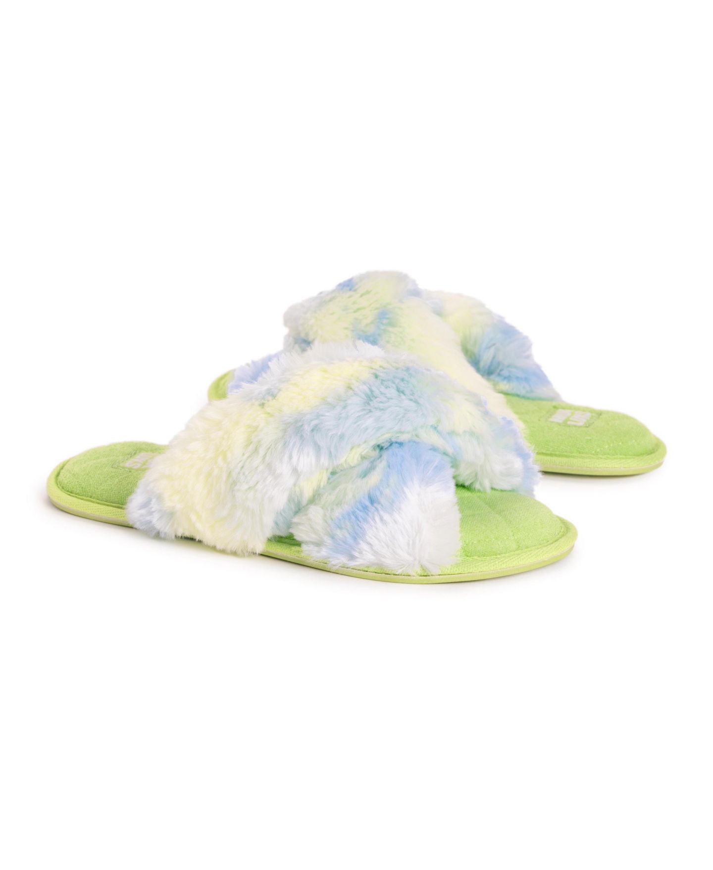 Женские тапочки MUK LUKS Perley Criss Cross Slipper, цвет: Зелёный тай-дай — фото 5