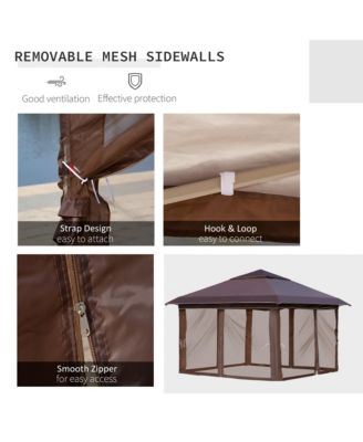 12' x 12' Pop Up Canopy with Mesh Sidewall Netting,