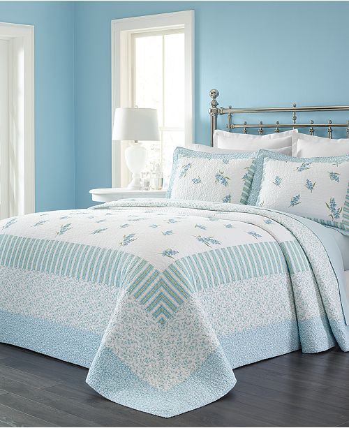 Martha Stewart Collection Closeout Cotton Bellflower Full Bedspread Created For Macy S Reviews Quilts Bedspreads Bed Bath Macy S
