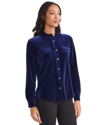 Women's Long Sleeve Velour Shirt