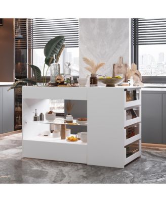 Glass Top 8-Drawers Dresser ,Display Cabinet,Manicure Nail Table,Bedroom/Kitchen Island,Makeup Table